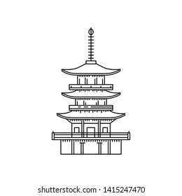 Picture of Japanese Architecture. Japanese pagoda illustration in a linear style, for the design of travel booklets.