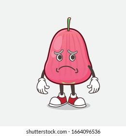 A picture of Java Apple cartoon mascot character having an afraid face