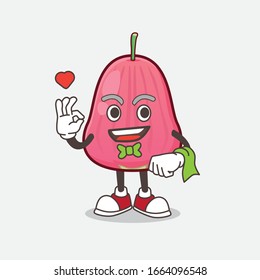 A picture of Java Apple cartoon mascot character working as a Waiter