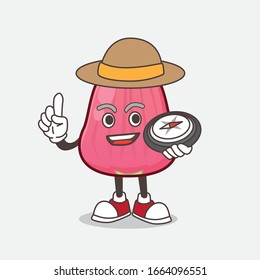 A picture of Java Apple cartoon mascot character having a compass