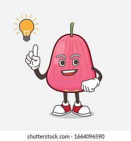 A picture of Java Apple cartoon mascot character get an idea
