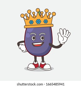A picture of Java Plum cartoon mascot character stylized of King on cartoon mascot design