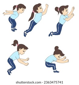 picture of jumping girls vector illustration