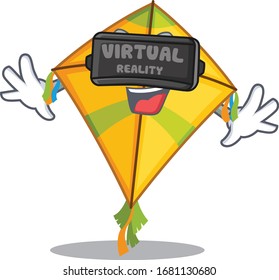 A picture of kite character with Virtual reality headset