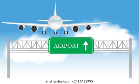 picture of a landing or taking off plane in Airport