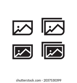 Picture landscape icon symbol vector. on white background.