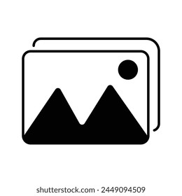 picture landscape icon symbol vector. on white background. gallery icon vector, silhouette of an image, Photo album icon. Vector illustration. Eps file 244.