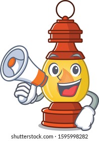 a Picture of lantern Scroll holding a megaphone