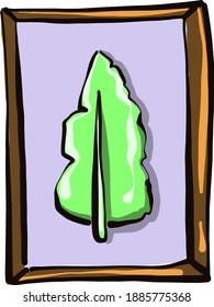 Picture of a leaf , illustration, vector on white background