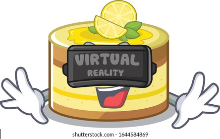 A Picture of lemon cake character wearing Virtual reality headset