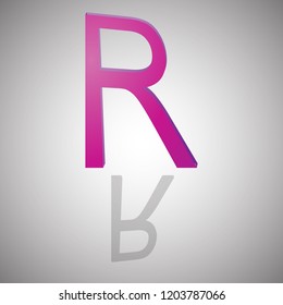 The picture is in the letter R of bright violet color. Lotto for company, brand, logo for the site, for business