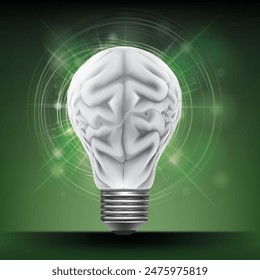 Picture of a light bulb with a brain inside