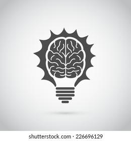 Imagen de bombilla en forma de cerebro humano, idea, creatividad, concepto de innovación