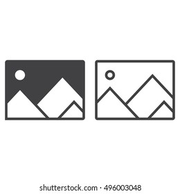 Picture Line Icon, Image File Outline And Filled Vector Sign, Linear And Full Pictogram Isolated On White, Logo Illustration