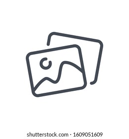 Icono de línea de imagen. Signo de contorno vectorial de la galería de imágenes.