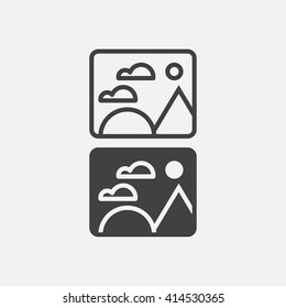 picture line icon, outline and solid vector illustration, linear pictogram isolated on gray