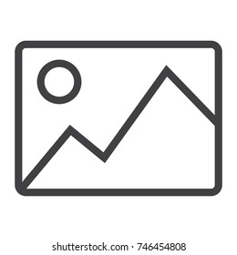 Picture line icon, web and mobile, image sign vector graphics, a linear pattern on a white background, eps 10.