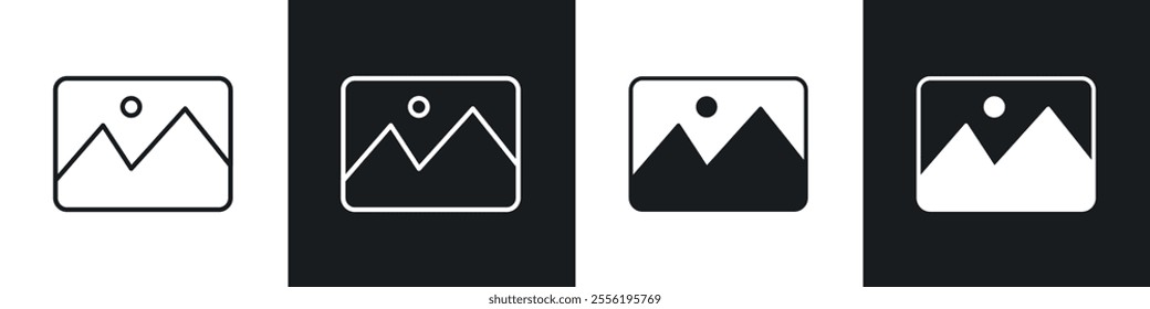 Picture linear icon set for app, and web design.