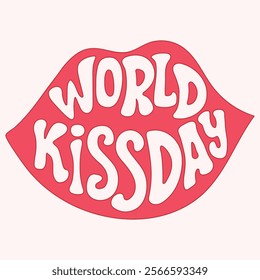 A picture of lips for world kiss day and valentine day, vector illustration