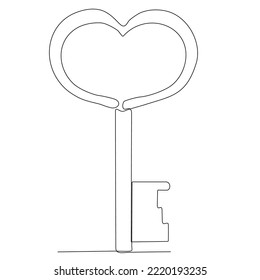 
picture lock one continuous line. Real estate lock icon. Success keys, solutions, opportunities and safety concept in doodle style.
