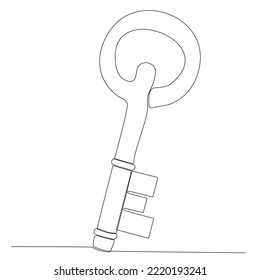 
picture lock one continuous line. Real estate lock icon. Success keys, solutions, opportunities and safety concept in doodle style.