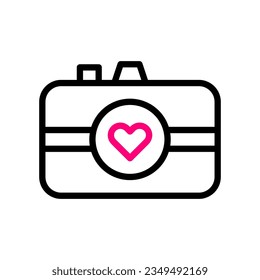 Picture love icon duocolor black pink style valentine illustration vector element and symbol perfect.