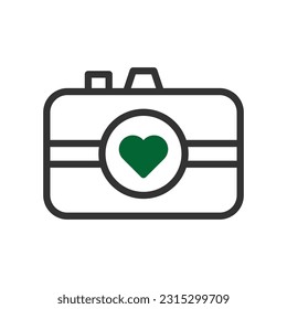 Picture love icon duotone green black style valentine illustration vector element and symbol perfect.