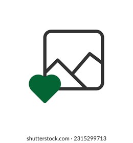 Picture love icon duotone green black style valentine illustration vector element and symbol perfect.