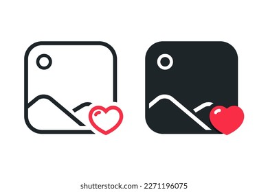 Picture love icon. Favorite image sign. Illustration vector