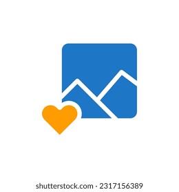 Picture love icon solid blue orange style valentine illustration vector element and symbol perfect.