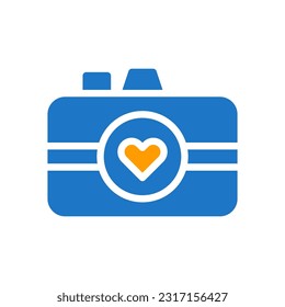 Picture love icon solid blue orange style valentine illustration vector element and symbol perfect.