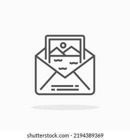 Picture Mail line icon. Editable stroke and pixel perfect. Can be used for digital product, presentation, print design and more.