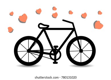 Picture of a male or female electric bike on a white background. Icon. Healthy lifestyle. Travels.