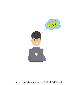 imagen del hombre haciendo vector del dinero
