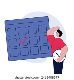picture of a man making a schedule, illustrating task management and time management