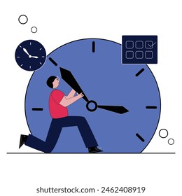 a picture of a man managing time, depicting task management and time management