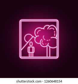 picture of a man in nature icon. Elements of Media in neon style icons. Simple icon for websites, web design, mobile app, info graphics