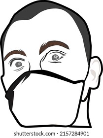 Una imagen de un hombre usando una máscara para colorear