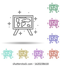 Picture, map in multi color style icon. Simple thin line, outline vector of geography icons for ui and ux, website or mobile application