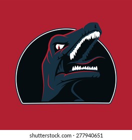 Picture of a mascot angry raptor 
