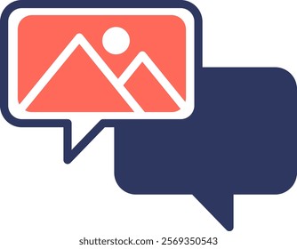 Picture Message Icon Mixed Vector Illustration