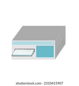 A picture of microplate reader that is laboratory equipment for chemical and biological reactions measurement or analyzes in the microplate.