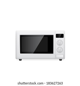 picture of microwave oven on white background, vector eps 10 illustration