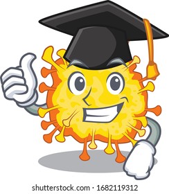 A picture of minacovirus with black hat for graduation ceremony