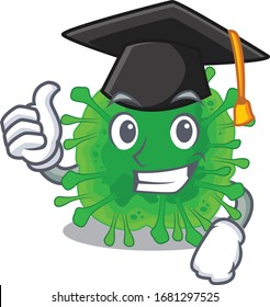 A picture of minunacovirus with black hat for graduation ceremony