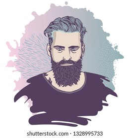 Picture Modern Man Beard Hand Drawing Stock Vector (Royalty Free ...