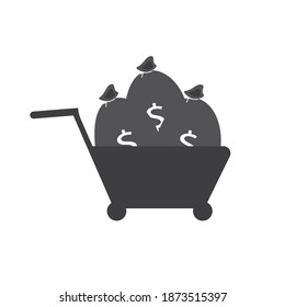 picture of money in a basket, a lot of money vector