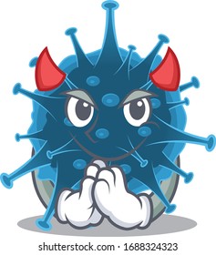 A picture of moordecovirus in devil cartoon design