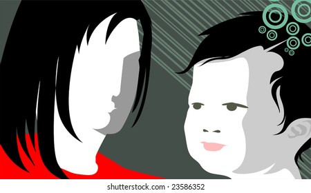  picture of mother and kid	