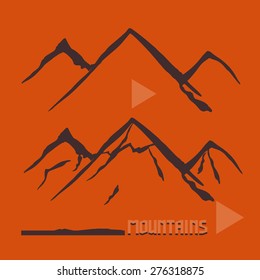 Picture of the mountains. The decoration with elements of the landscape, a symbolic image of the mountains.